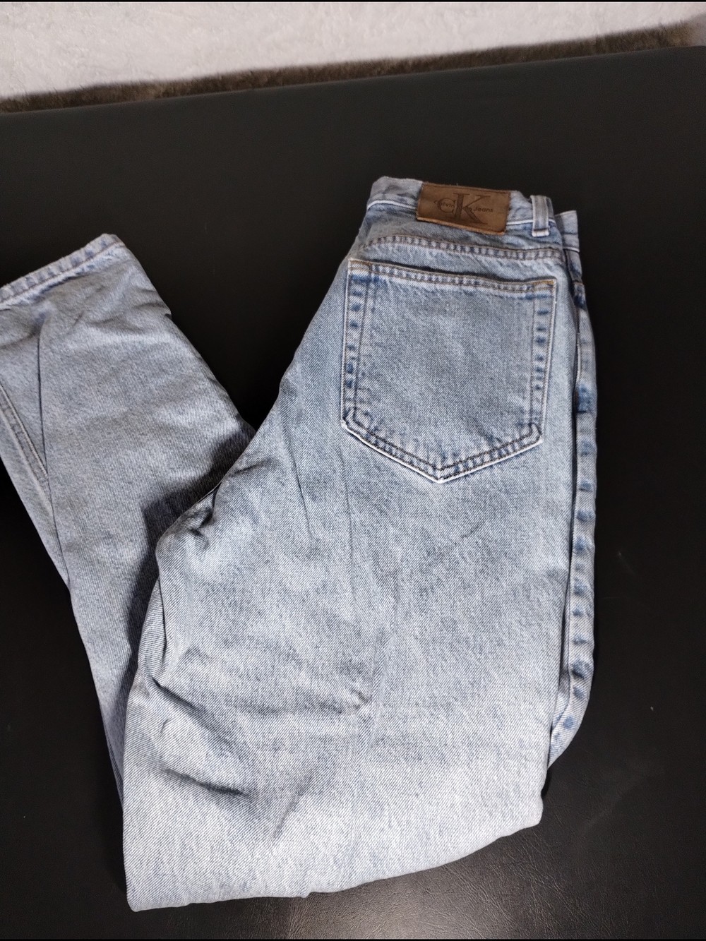 Vintage Women's Calvin Klein Light Wash Jeans with Back Patch Sz 14x30